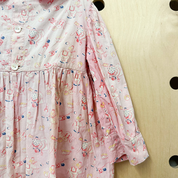Vintage 1930s Toy Novelty Print Dress / 3T