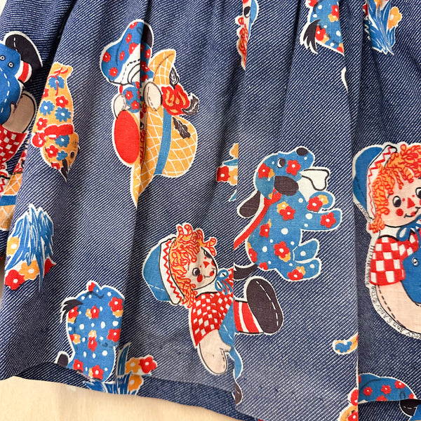 Vintage 1970s Raggedy Anne Dress / 18-24M