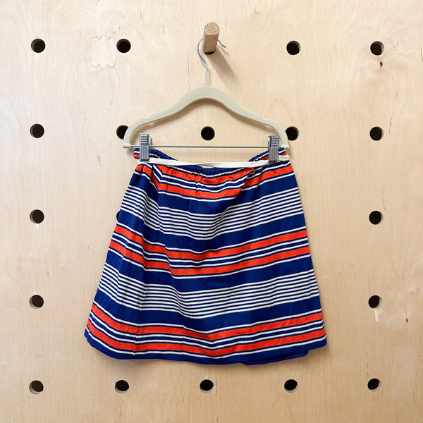 Vintage 1970s Striped Skirt / 8-9yr