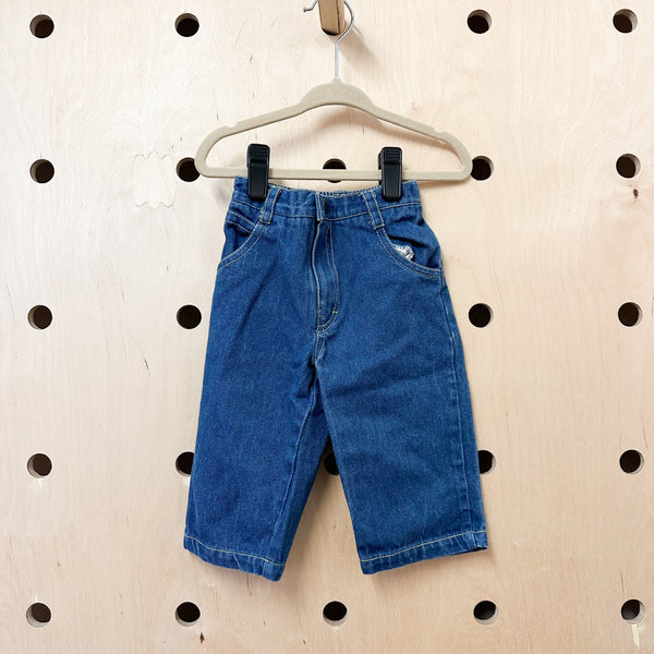 Vintage 1980s Baseball Jeans / 9-12M