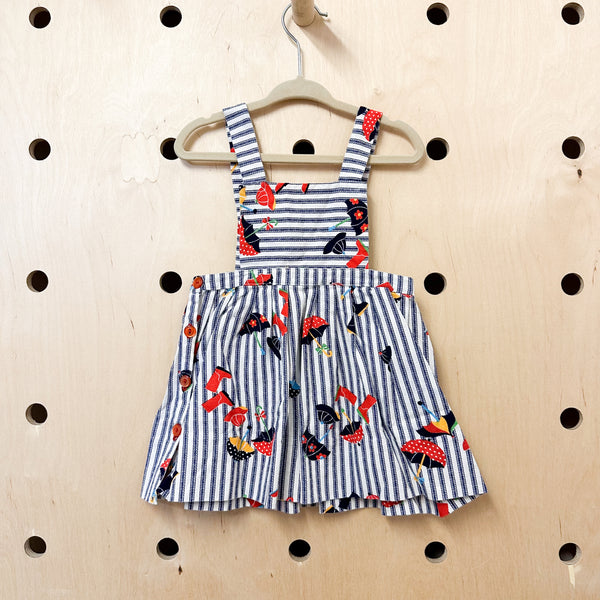 Vintage April Shower Pinafore Dress / 2-3T