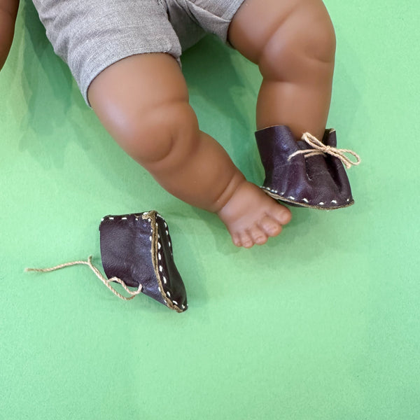 Vintage Leather Doll Shoes (fits Soft Body doll)