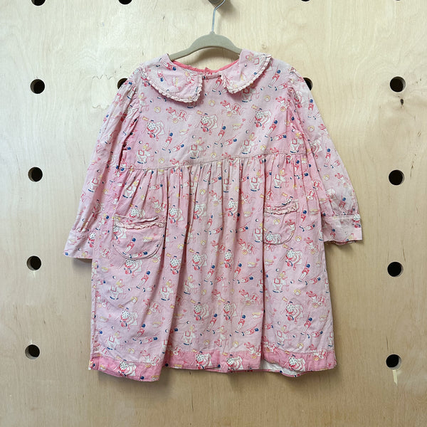 Vintage 1930s Toy Novelty Print Dress / 3T