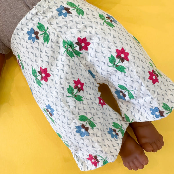 Vintage 1930s Floral Doll Pants (fits soft body doll)