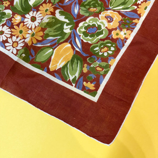 Vintage Hankie - Maroon