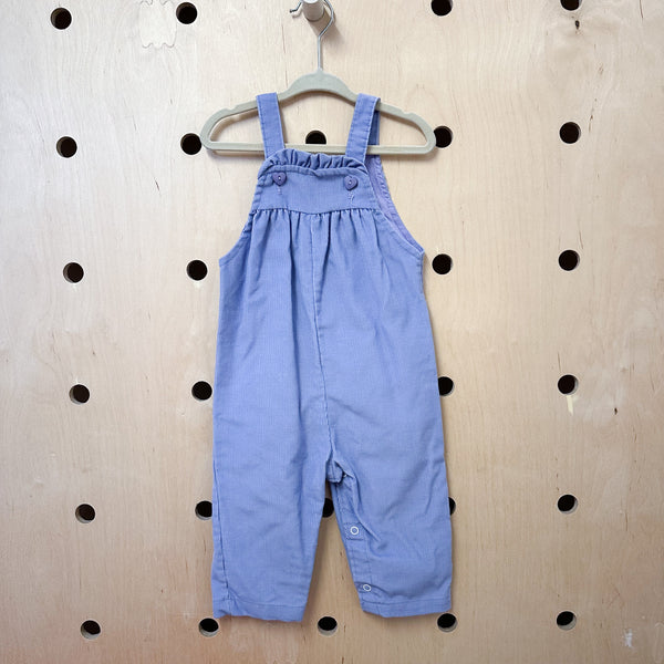 Vintage 1980s Purple Corduroy Overalls / 18M