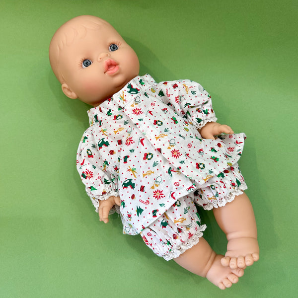 Vintage Doll Christmas PJ (fits Gordis doll)