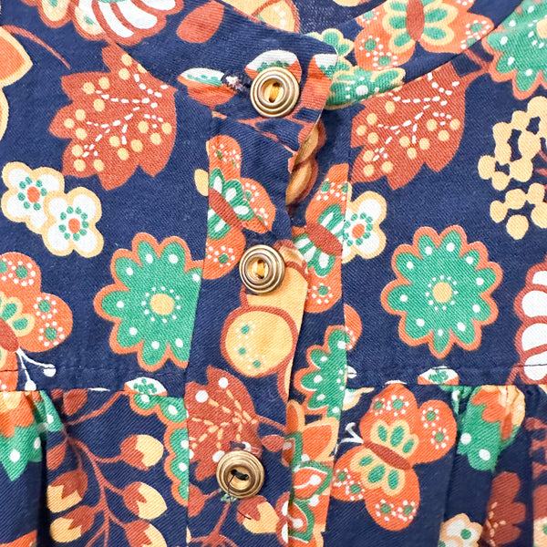 Vintage 1960s Mod Floral Dress / 8-9yr
