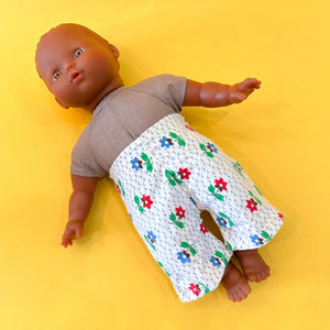 Vintage 1930s Floral Doll Pants (fits soft body doll)