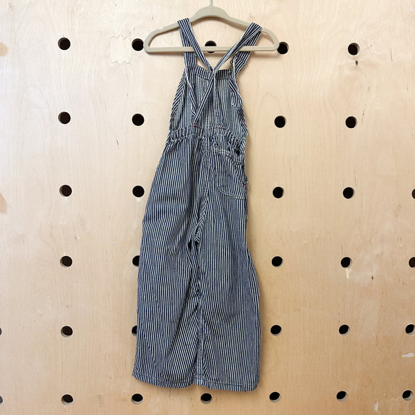 Vintage 1970s Striped Denim Overalls / 24M