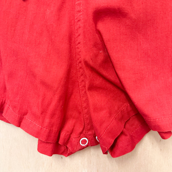 Vintage 1940s Red Romper / 12M