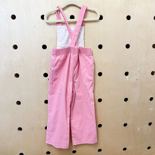 Vintage 1970s Lacoste Pink Overalls / 2T