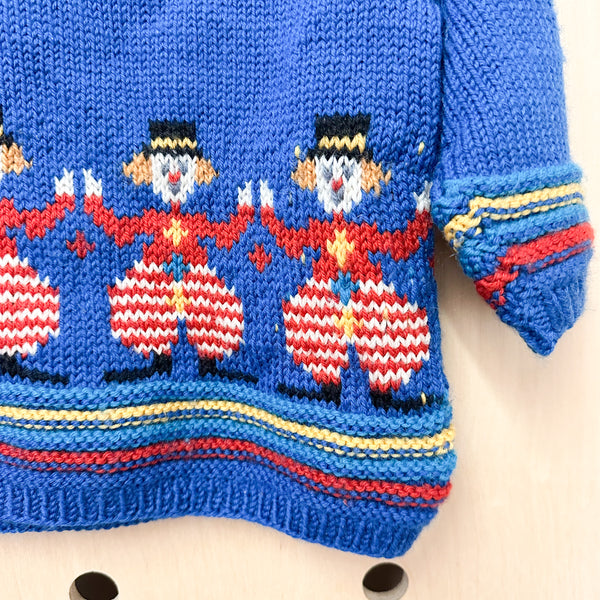 Vintage Hand Knit Wool Clown Sweater / 5T