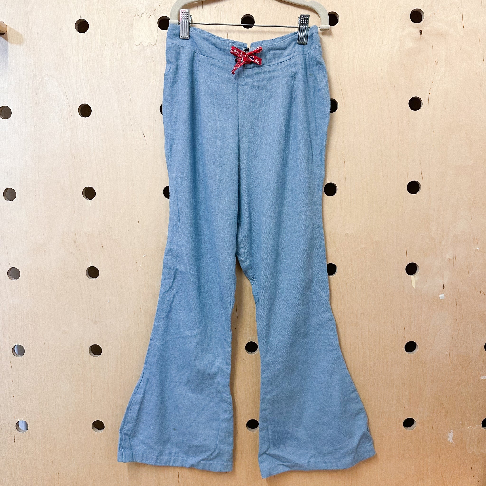 Vintage 1970s Chambray Bell Bottoms / 12yr