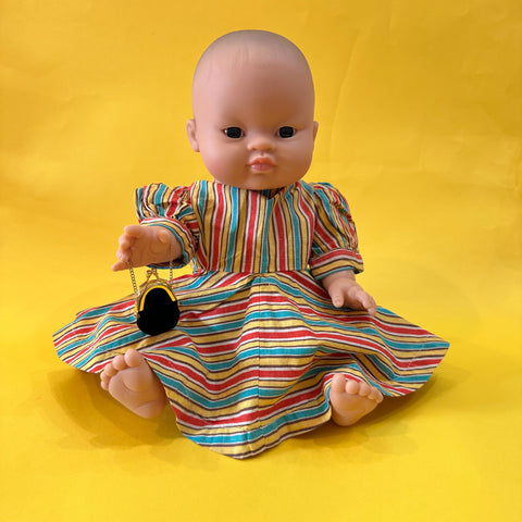Vintage 1950s Striped Doll Dress (fits Gordis doll)