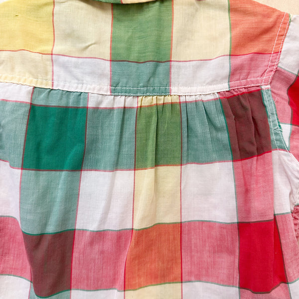 Vintage 1960s Rainbow Check Shirt / 3T