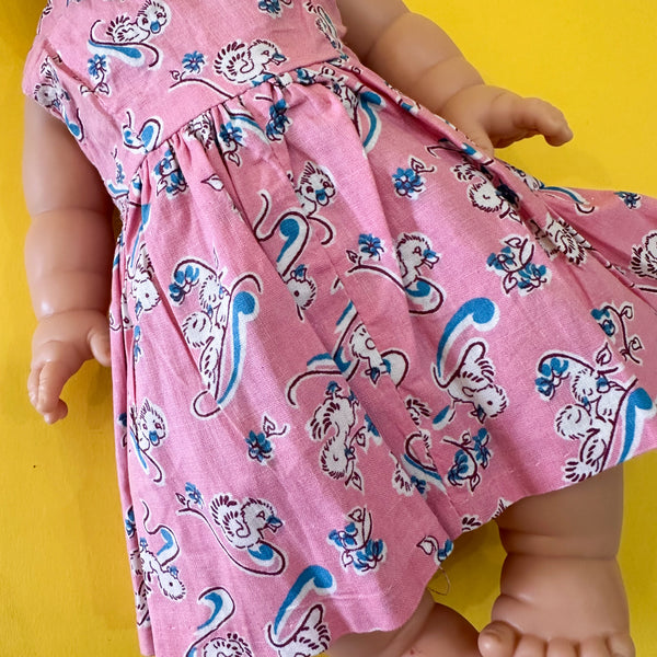 Vintage 1940s Duck Print Doll Dress (fits Gordis doll)