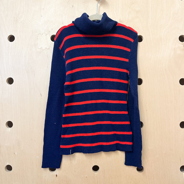 Vintage 1970s Striped Turtleneck / 6-7yr