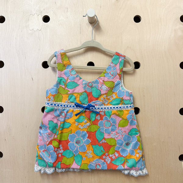 Vintage 1960s Floral Sun Dress / Top // 2-4T