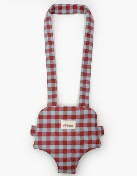 Minikane Doll Carrier in Blue Flannel Gingham