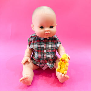 Vintage 1950s Plaid Doll Shirt (Gordis Doll size)