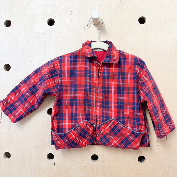 Vintage 1950s Plaid Jacket / 2T