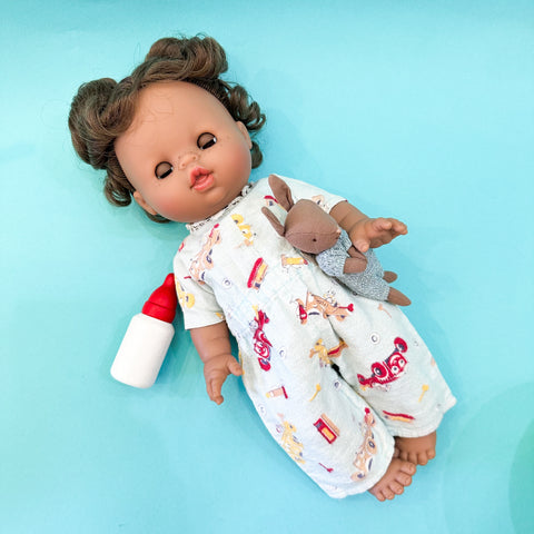 Vintage 1940s Flannel Doll Romper (fits Gordis doll)