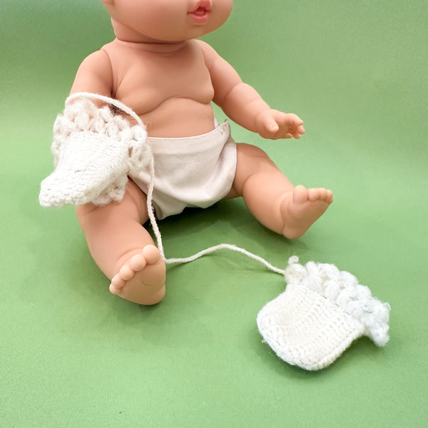 Vintage Knit Doll Mittens (fits on most doll)