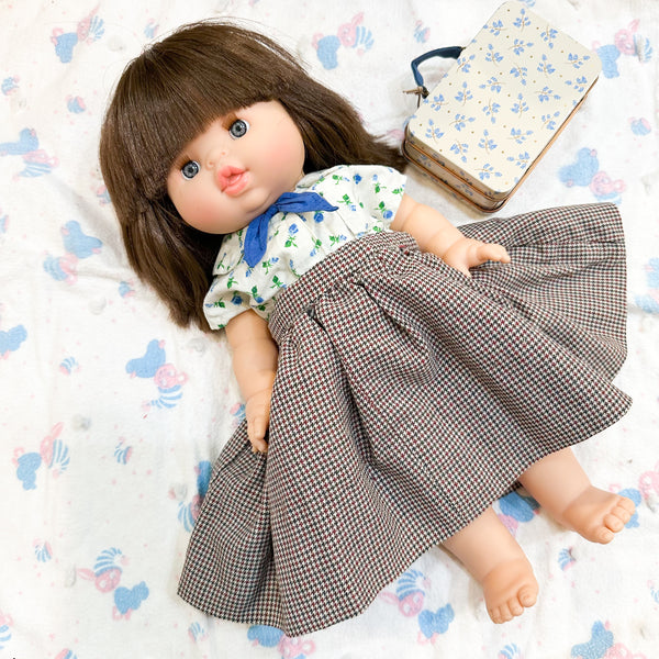 Vintage 1950s Houndstooth Doll Skirt (fits Minikane Gordis doll)