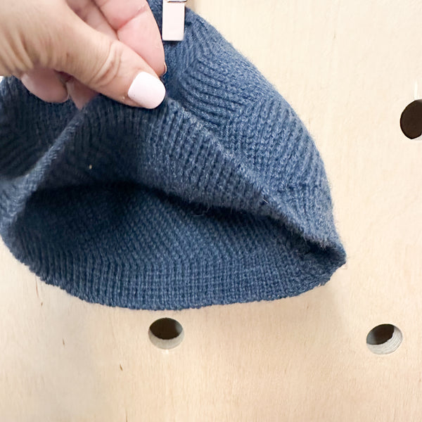 Vintage Navy Wool Beanie Hat / young toddler size