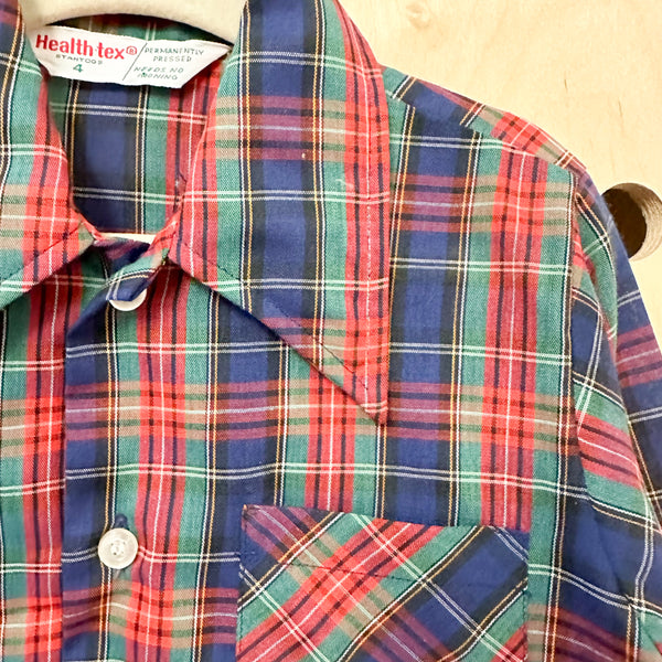 Vintage 1960s Health-Tex Plaid Shirt / 4T