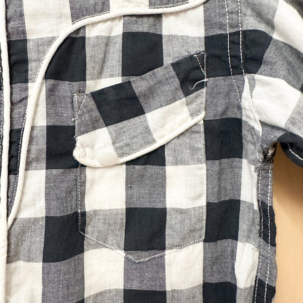 Vintage 1960s Checkered Western Shirt / 5T