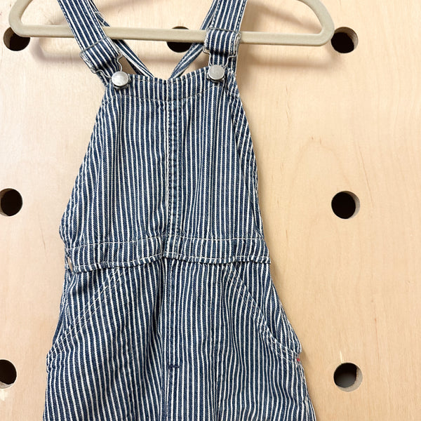 Vintage 1970s Striped Denim Overalls / 24M