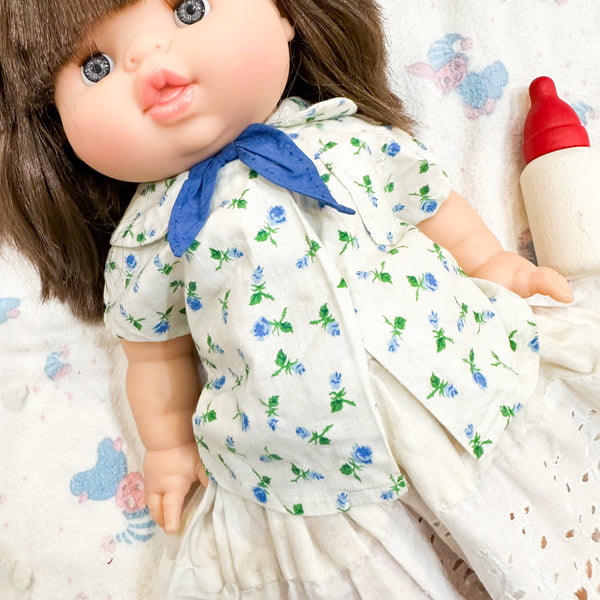 Vintage 1950s Floral Doll Blouse (fits Minikane Gordis doll)