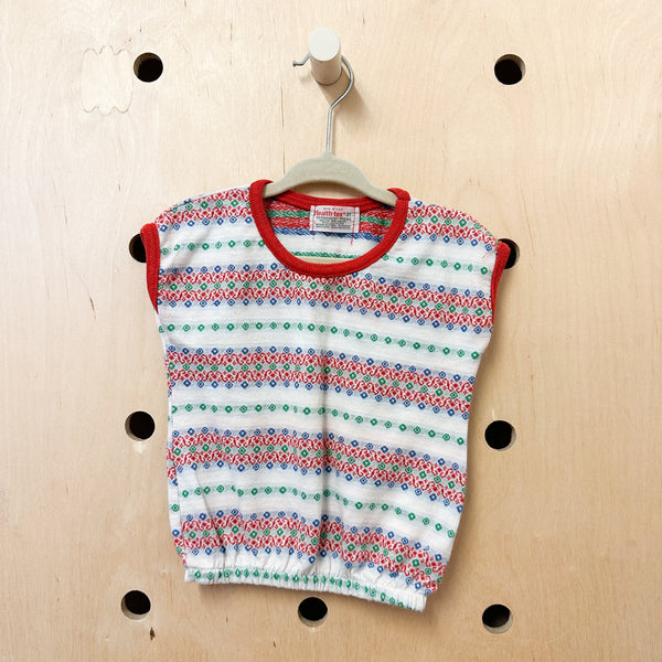 Vintage 1980s Patterned Top / 3T
