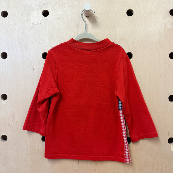 Vintage 1970s Gingham Knit Top / 5T