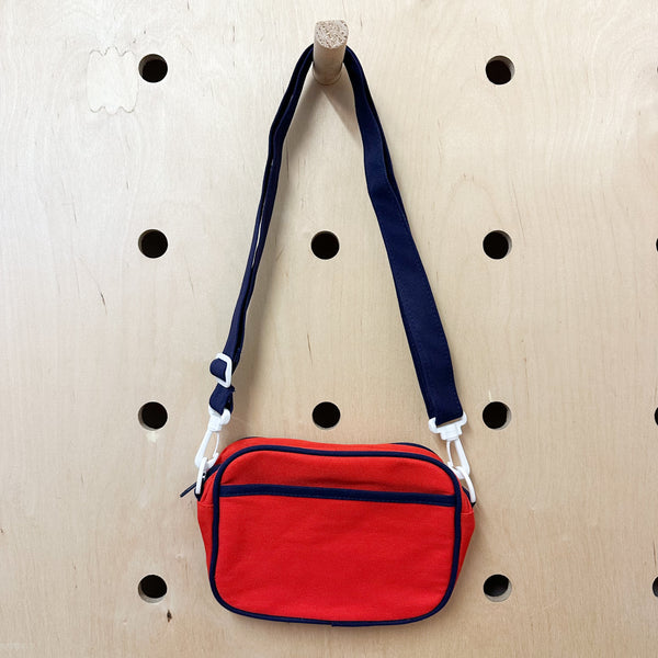 Vintage 1990s Red Canvas Crossbody Bag