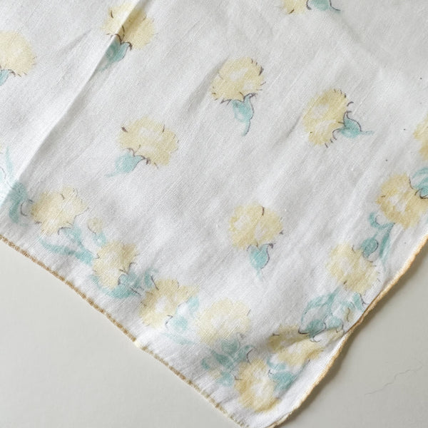 Vintage Hankie - Yellow Carnation