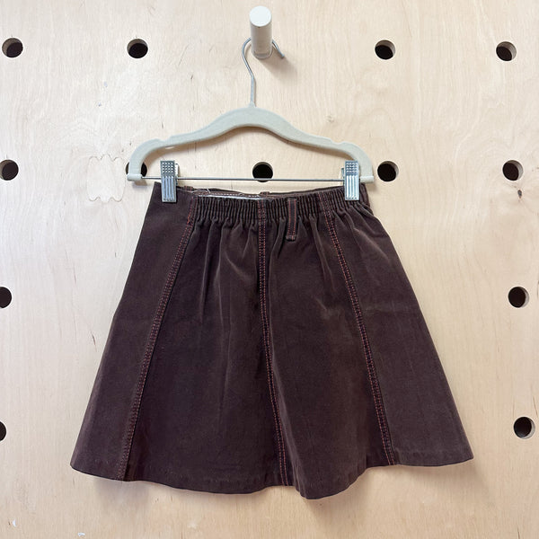 Vintage 1970s Faux Suede Skirt / 6yr