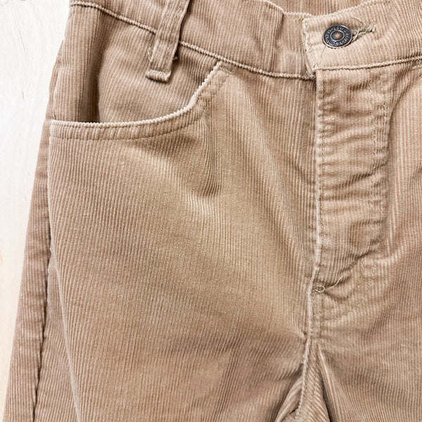 Vintage 1970s Beige Levis Corduroy Pants / 12y- 14yr?