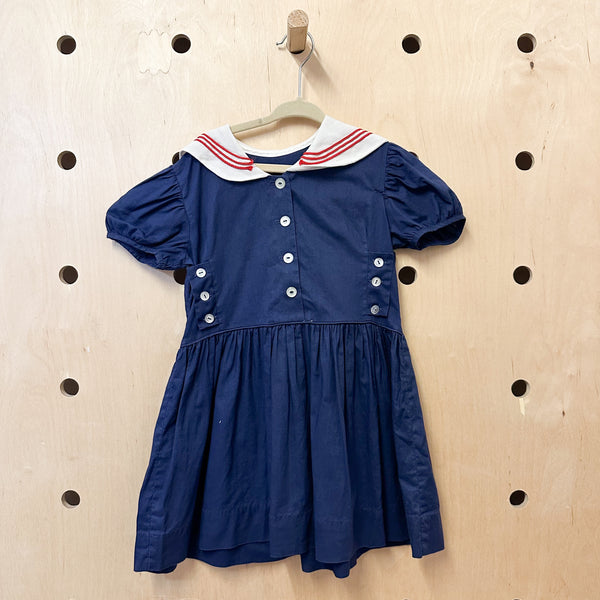 Vintage 1950s Sailor Dress / 5T