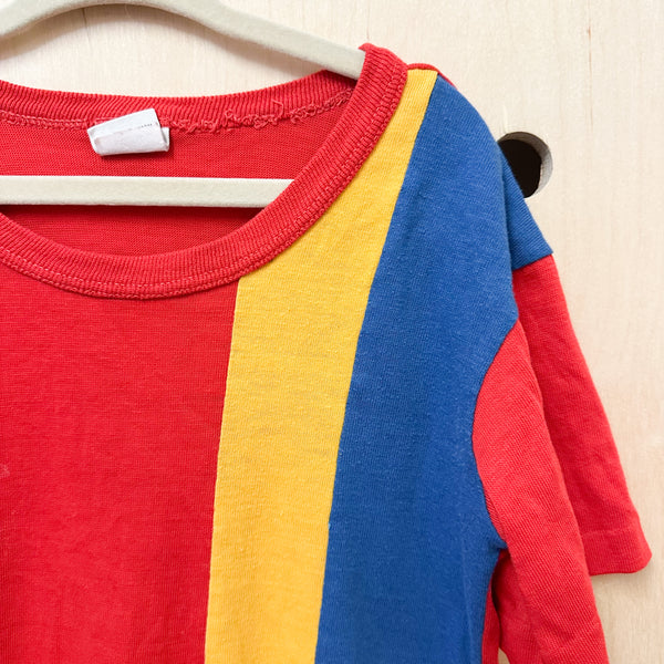 Vintage 1970s Color Block Tee / 6-7yr
