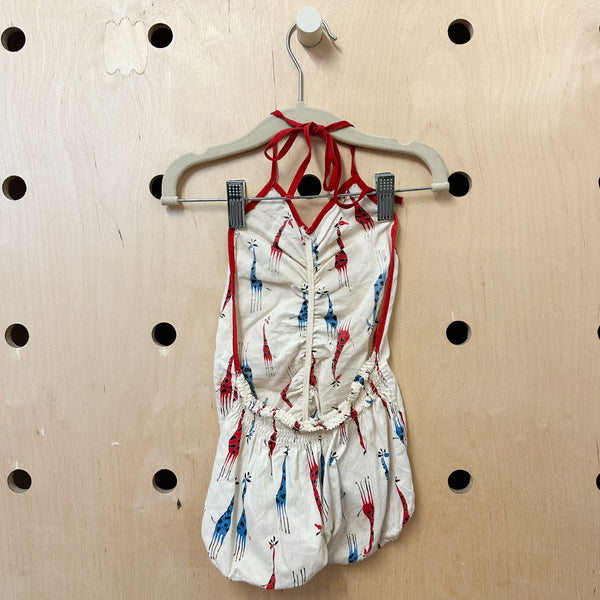 Vintage 1940s Giraffe Print Swimsuit / 4-5T