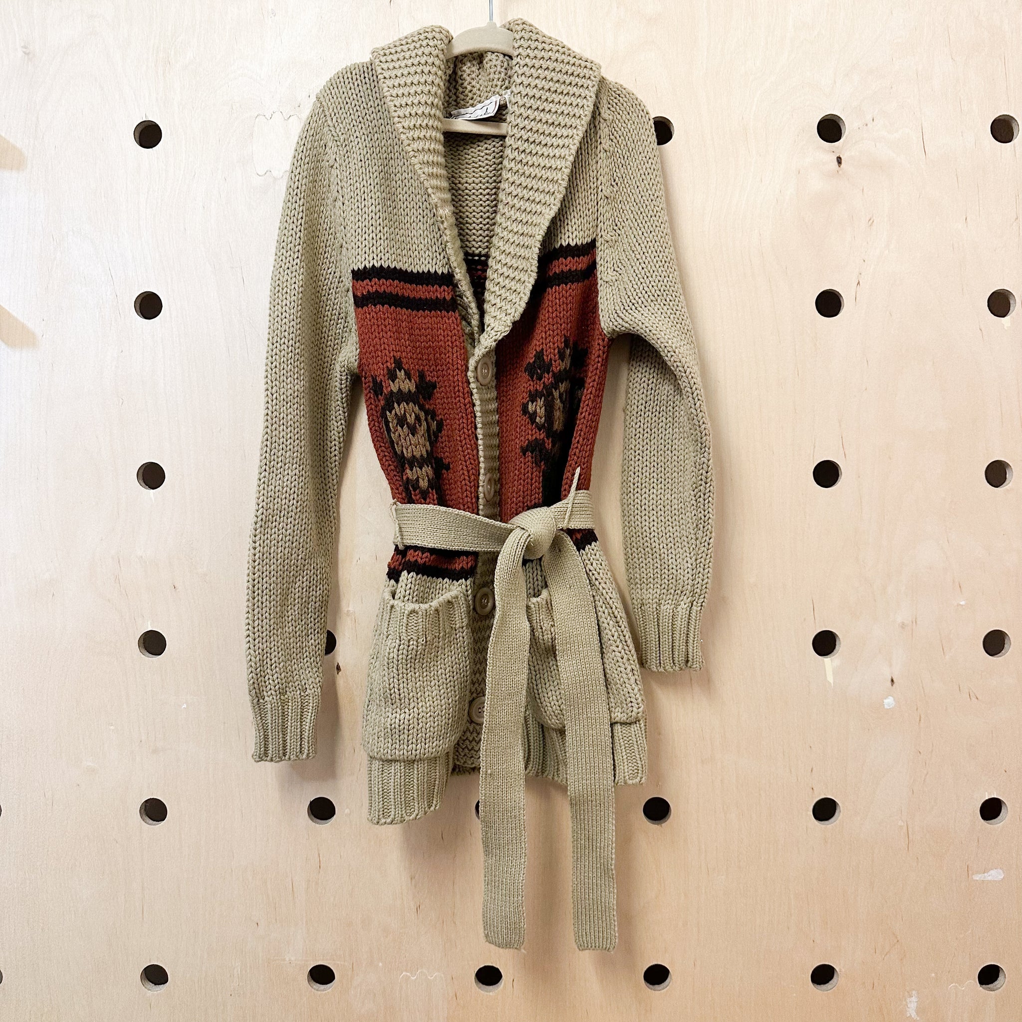 Vintage 1970s Aztec Cardigan / 10yr