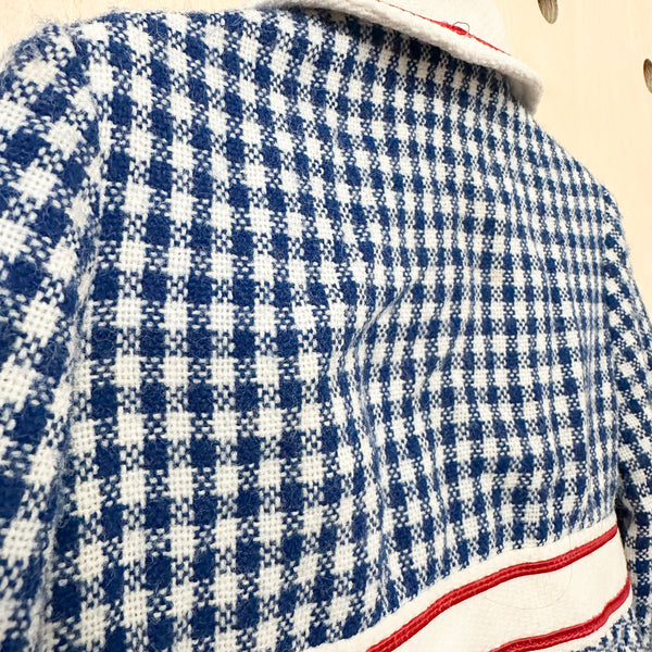 Vintage 1960s Gingham Tweed Coat / 4T