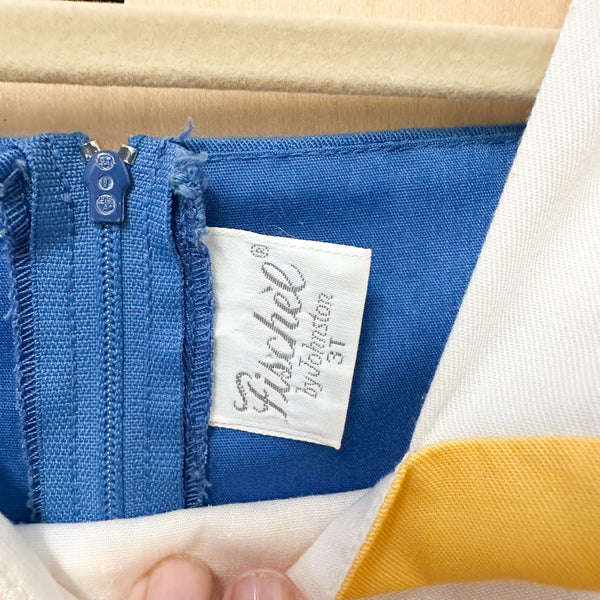 Vintage 1980s Colorblock Boat Dress / 4T