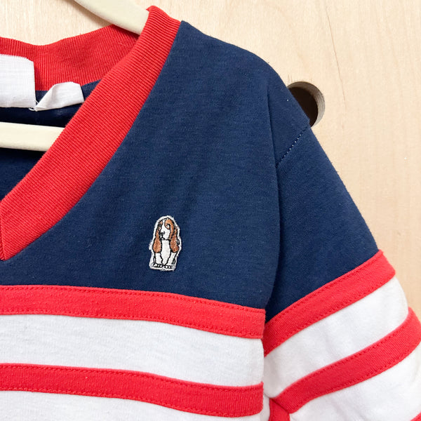 Vintage 1970s V-neck Tee / 7/8yr