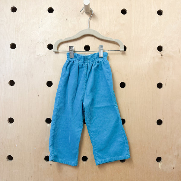 Vintage 1970s Blue Corduroy Pants / 12-18M
