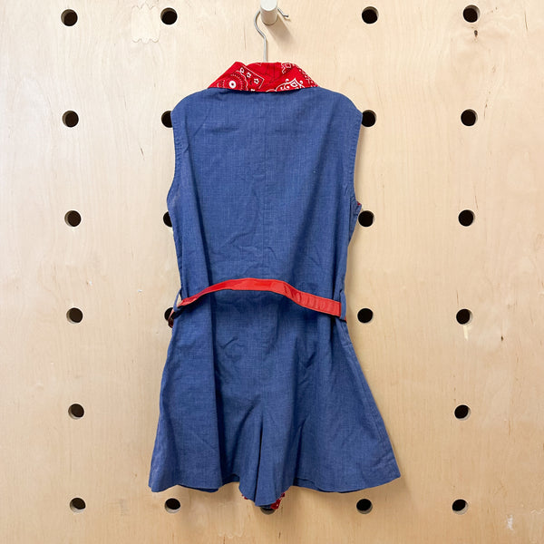 Vintage 1970s Bandanna Print Romper / 7