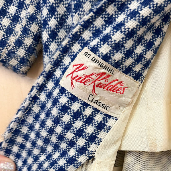 Vintage 1960s Gingham Tweed Coat / 4T